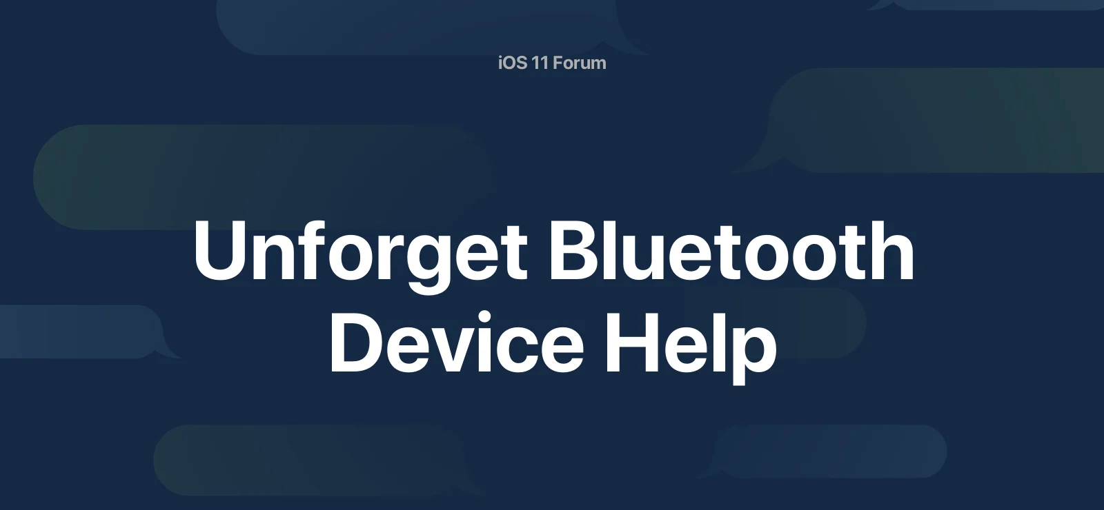 how to unforget bluetooth device iphone
